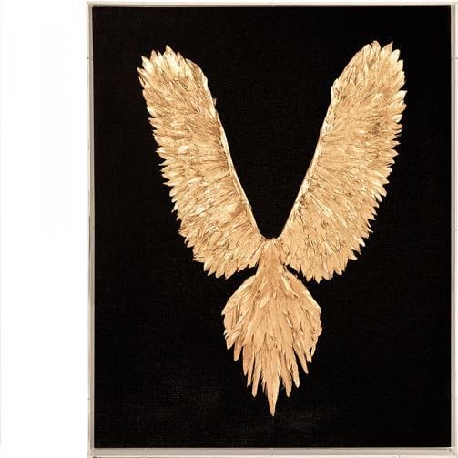 Zentique Gold Leaf Feather Bird Acrylic Wall Art 31H x 38.50W x 3.25D: Zentique Gold Leaf Feather Bird Acrylic Wall Art 31H x 38.50W x 3.25D Enhance your space with this Luxurious Gold Feather Bird Acrylic Wall Art. This stunning piece features an abstract design of a fe