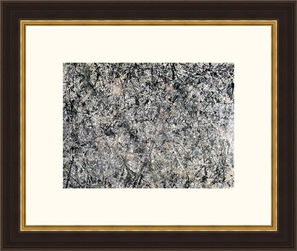 Jackson Pollock Lavender Mist Custom Framed 22 x 18 Abstract Art Print: Jackson Pollock Lavender Mist Custom Framed 22 x 18 Abstract Art Print This exquisite reproduction features Jackson Pollock's iconic work, 'Lavender Mist', meticulously custom framed for a stunning pr