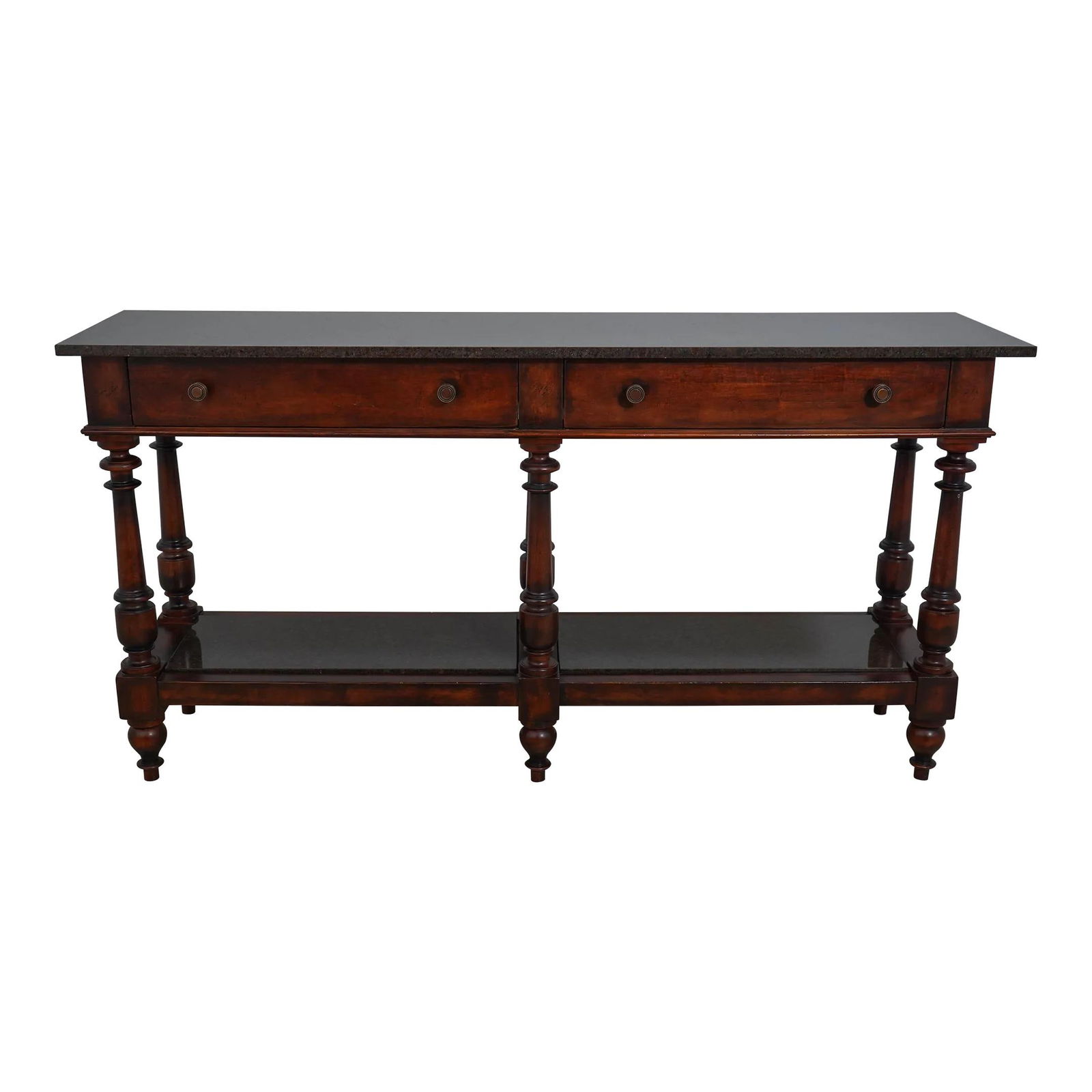Henredon Acquisitions Console Table with Marble Top 75 x 19 x 38.5: Henredon Acquisitions Console Table with Marble Top 75 x 19 x 38.5 This exquisite console table server from the Henredon Acquisitions Collection features a stunning marble or granite top complemented