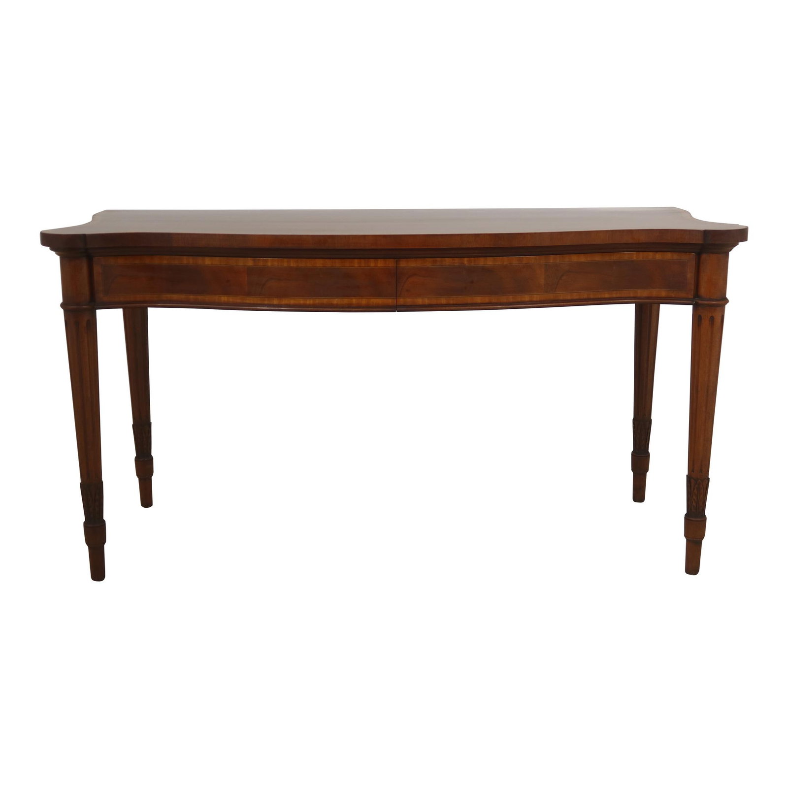 Arthur Brett English Mahogany Console Table 62 x 26 x 33.5 in: Arthur Brett English Mahogany Console Table 62 x 26 x 33.5 in This elegant Arthur Brett English Mahogany 2 Drawer Console Server Table is a stunning addition to any traditional decor. Crafted approxim