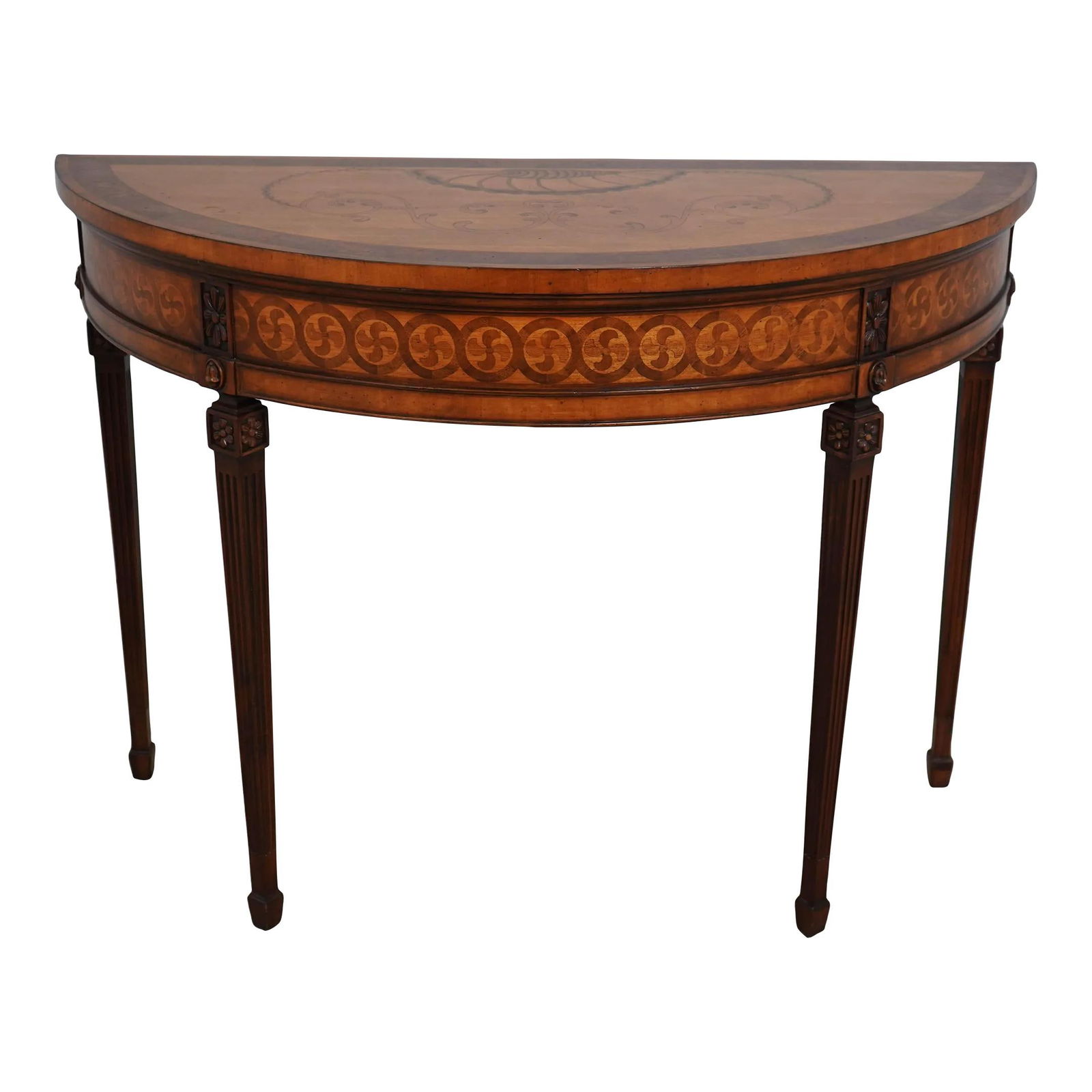 Century Adams Style MN-5021 Satinwood Console Table 50 x 22 x 36.5: Century Adams Style MN-5021 Satinwood Console Table 50 x 22 x 36.5 This exquisite Century Adams Style Console Table showcases the elegance of English design, attributed to Century. Crafted from high-q