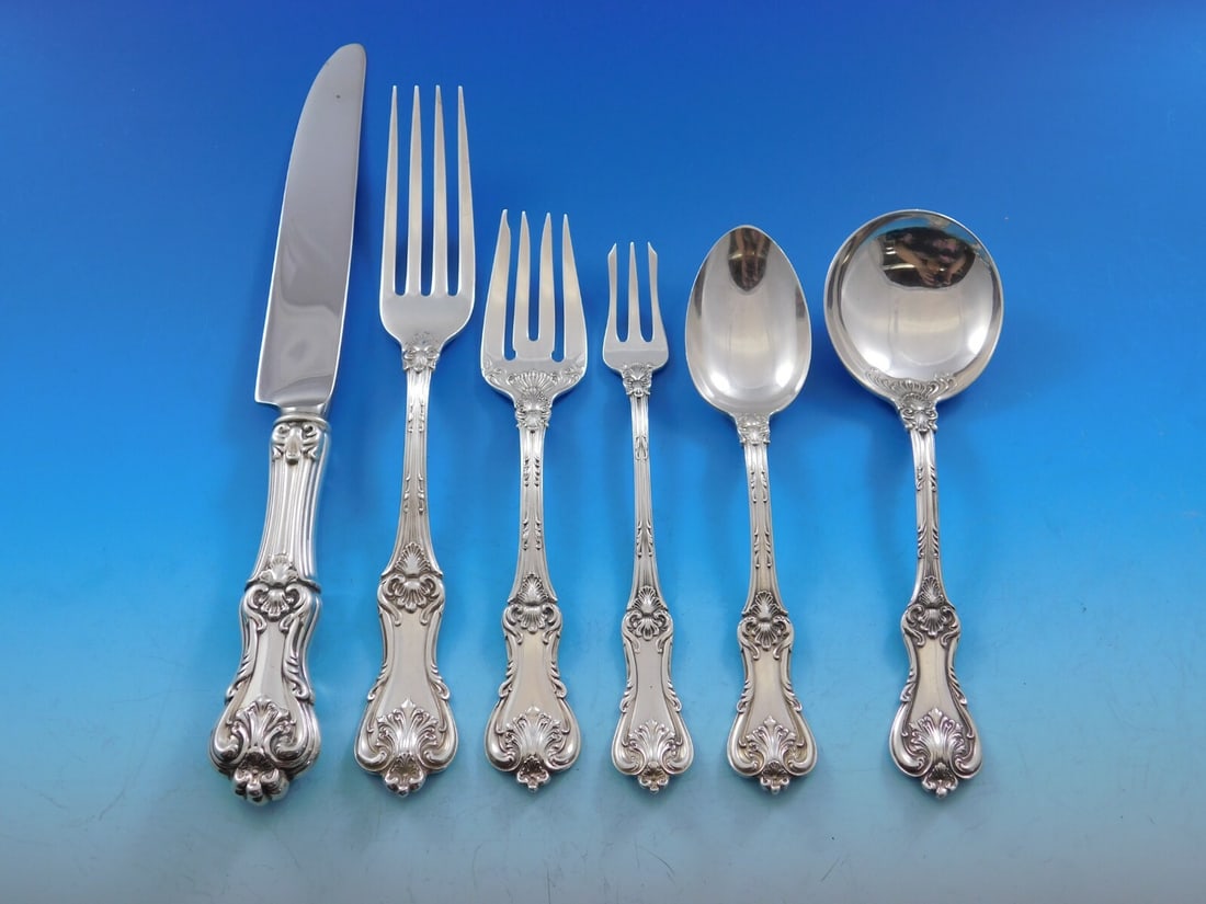 Frank Smith Federal Cotillion Sterling Silver Flatware Set 77 pcs for 12 with Storage Chest: Frank Smith Federal Cotillion Sterling Silver Flatware Set 77 pcs for 12 with Storage Chest This exquisite Federal Cotillion flatware set by Frank Smith is crafted from sterling silver and designed to