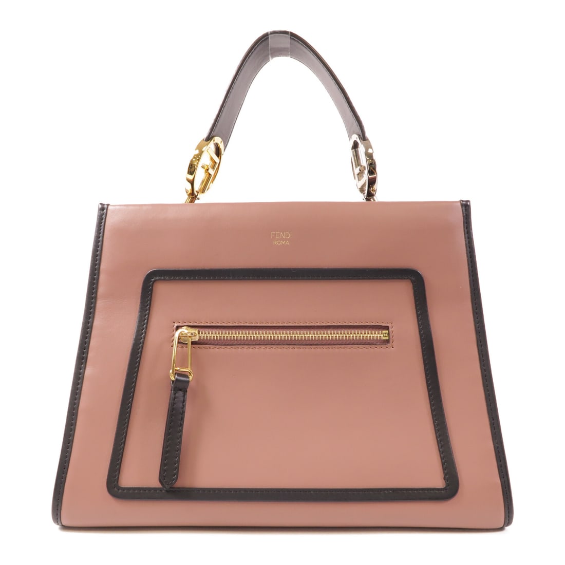 FENDI Runway Handbag Pink Calfskin Leather GHW: FENDI Runway Handbag Pink Calfskin Leather GHW Elevate your accessory collection with this stunning Fendi handbag, crafted from luxurious calfskin leather in a vibrant pink hue. This stylish handbag f