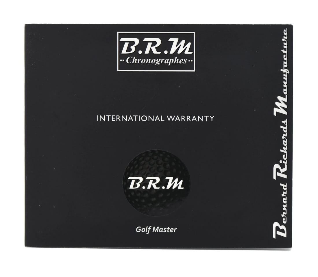 B.R.M. Golf Master Warranty Manual for Golf Equipment: B.R.M. Golf Master Warranty Manual for Golf Equipment This B.R.M. Golf Master International Warranty Blank is a pre-owned manual designed for golf enthusiasts. It provides essential warranty informati