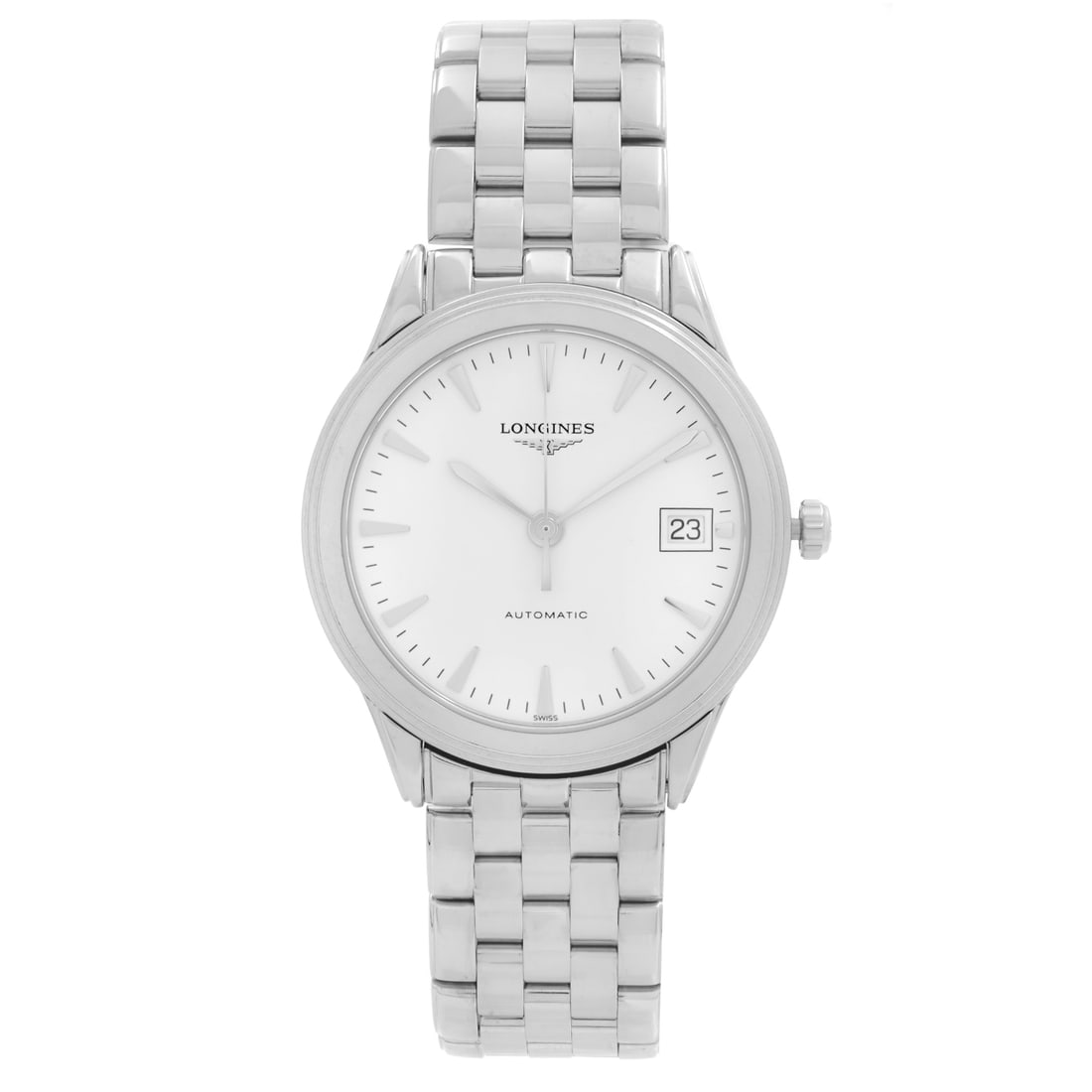 Longines Flagship 35.5mm Automatic Men's Watch L4.774.4.14.6 with Box and Papers: Longines Flagship 35.5mm Automatic Men's Watch L4.774.4.14.6 with Box and Papers Experience timeless elegance with the Longines Flagship Automatic Men's Watch. This stylish wristwatch features a class