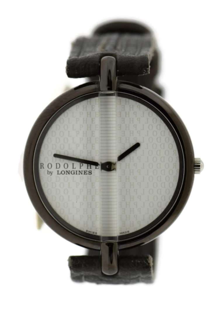 Rodolphe by Longines Stainless Steel Quartz Watch Gray Leather Band: Rodolphe by Longines Stainless Steel Quartz Watch Gray Leather Band This exquisite Rodolphe by Longines wristwatch showcases a classic design with a durable stainless steel case measuring 31mm. The wa