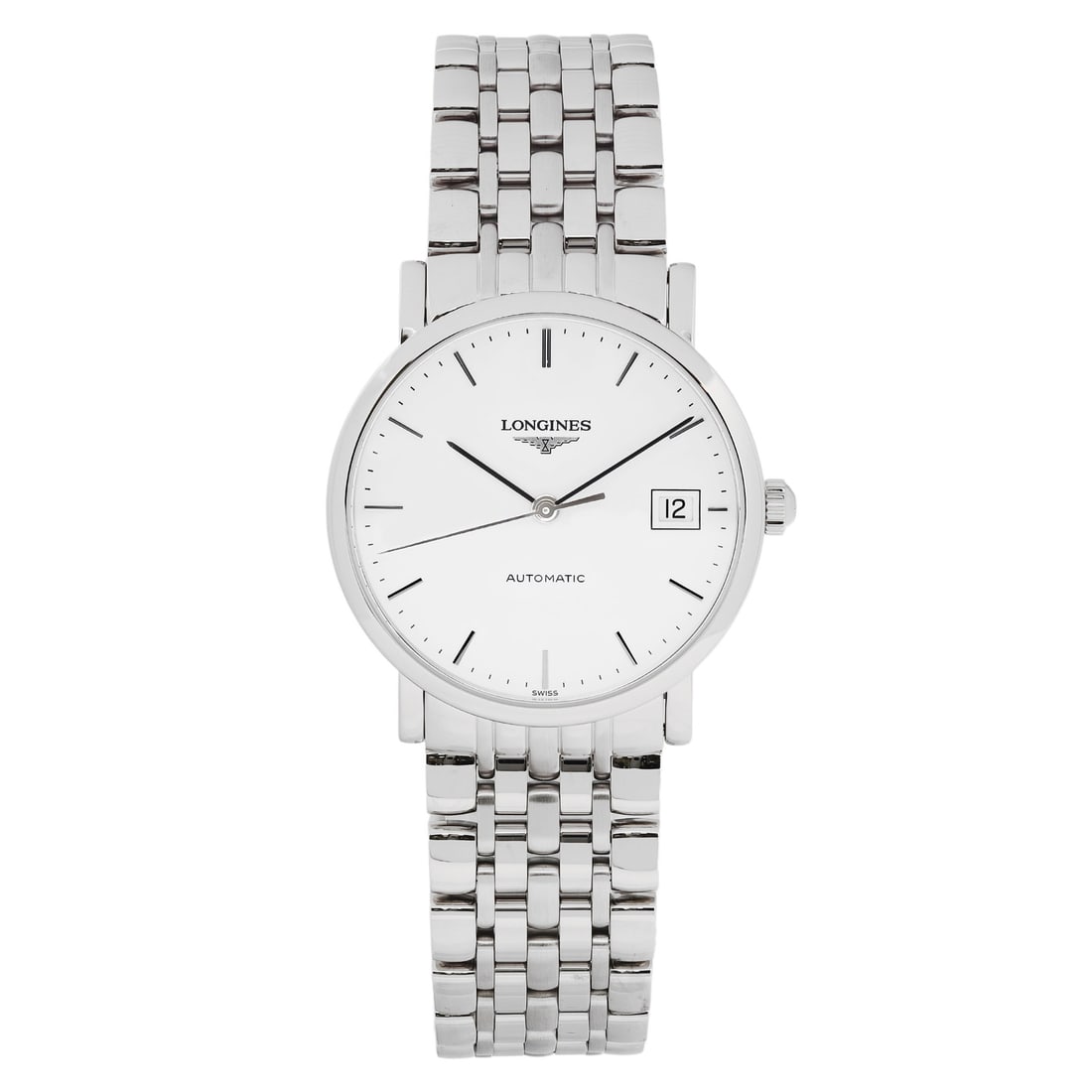 Longines Elegant Automatic Ladies Watch L4.809.4.12.6 Silver Bracelet White Dial: Longines Elegant Automatic Ladies Watch L4.809.4.12.6 Silver Bracelet White Dial Discover the elegance of the Longines Elegant Stainless Steel Watch, a perfect blend of sophistication and functionalit