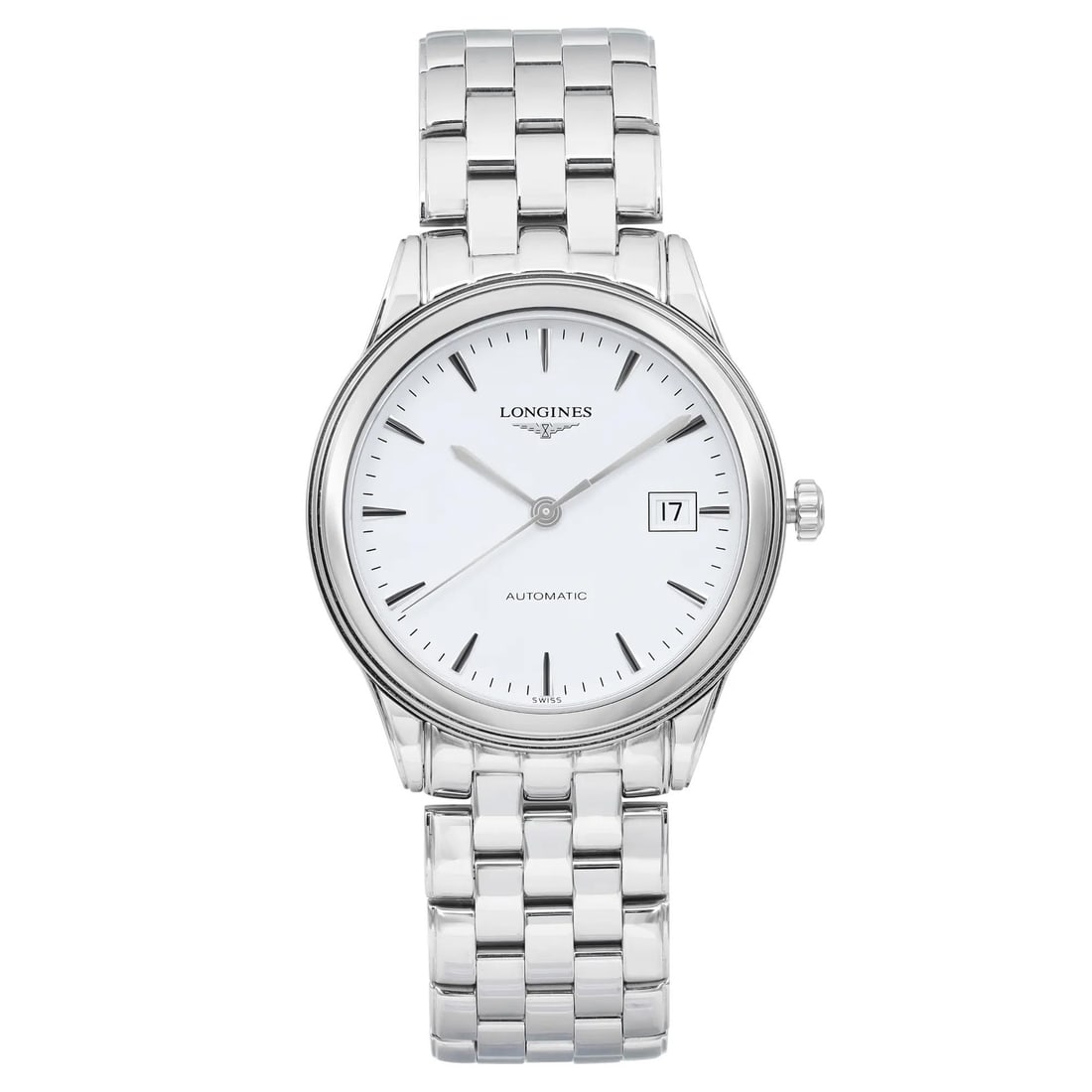 Longines Flagship Automatic 38.5mm Men's Watch L4.974.4.12.6 White Dial Stainless Steel: Longines Flagship Automatic 38.5mm Men's Watch L4.974.4.12.6 White Dial Stainless Steel Discover the Longines Flagship, a sophisticated automatic wristwatch designed for men. This elegant timepiece fe