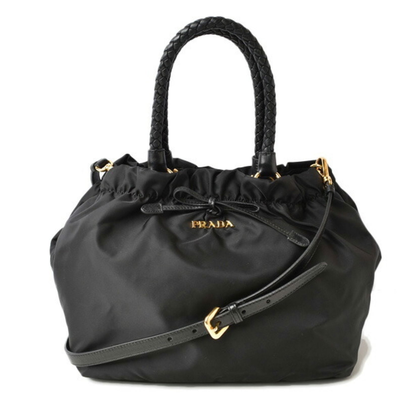Prada BN1930 Tessuto Nylon 2-Way Handbag Black Women 25cm x 28cm x 17cm: Prada BN1930 Tessuto Nylon 2-Way Handbag Black Women 25cm x 28cm x 17cm This elegant Prada handbag is a versatile 2-way shoulder bag crafted from high-quality Tessuto Nylon. The sleek black color adds
