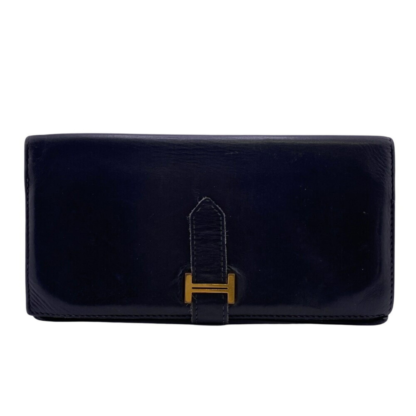 Hermes Bearn Black Leather Long Wallet H Hardware Women: Hermes Bearn Black Leather Long Wallet H Hardware Women Discover the elegance of the Hermes Bearn Long Wallet, expertly crafted from premium black leather. This bi-fold wallet is designed specifically