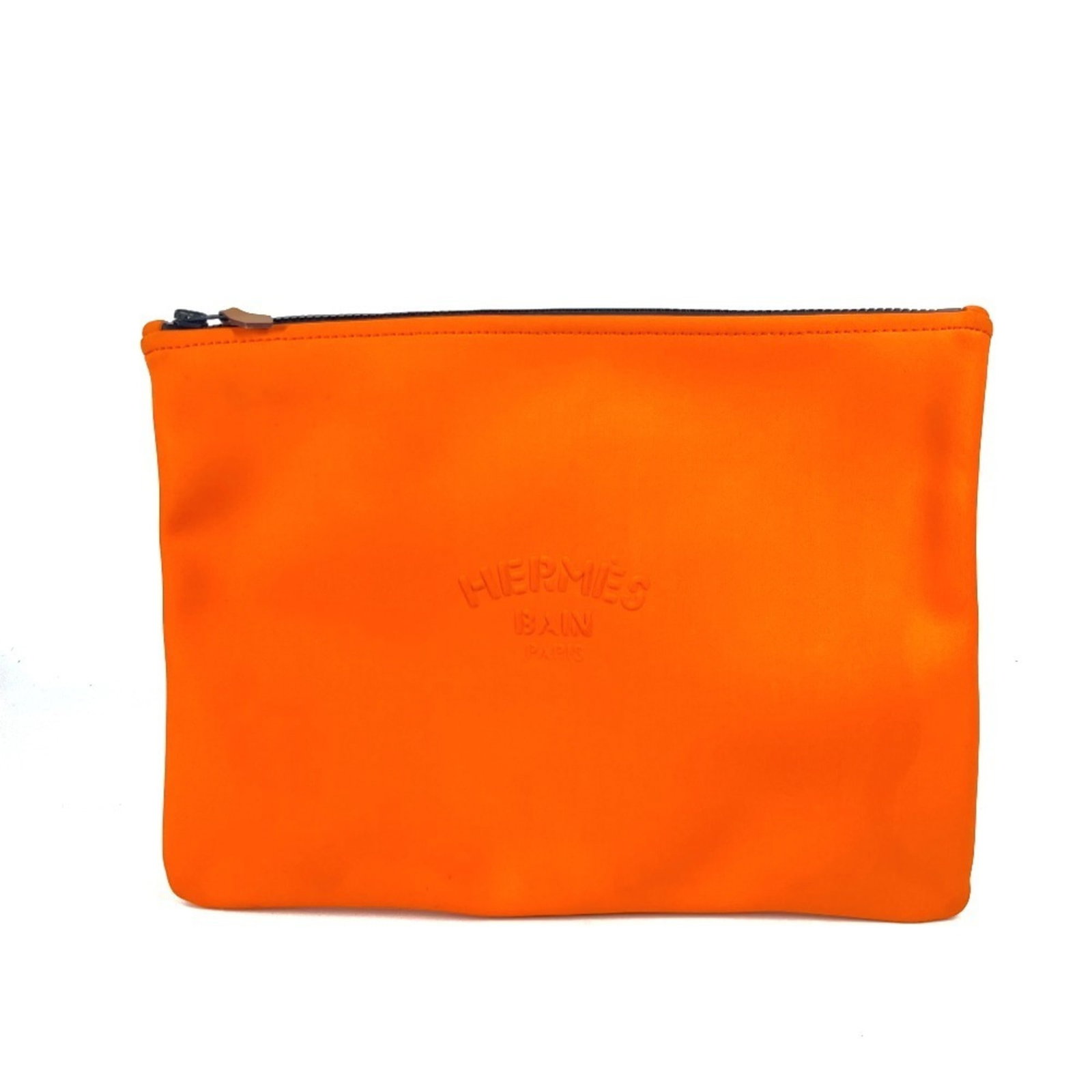 HERMES Neoban GM Clutch Pouch Orange Polyamide Unisex Bag: HERMES Neoban GM Clutch Pouch Orange Polyamide Unisex Bag Introducing the HERMES Neoban Flat Pouch GM Clutch Bag, a versatile and stylish accessory suitable for both men and women. Crafted from durabl
