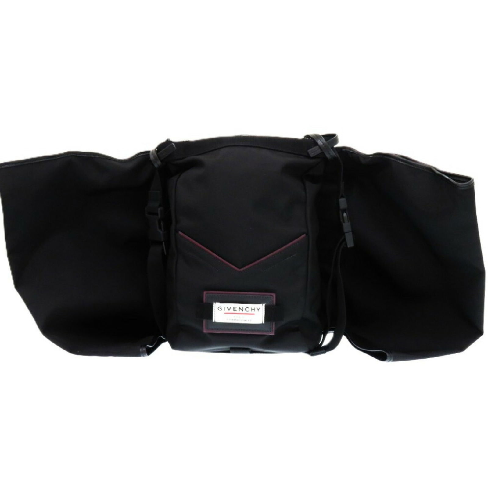 Givenchy Wing Downtown Black Nylon Backpack for Men: Givenchy Wing Downtown Black Nylon Backpack for Men Introducing the Givenchy Wing Downtown Daypack, a stylish and functional backpack crafted from durable black nylon. This versatile bag is designed f
