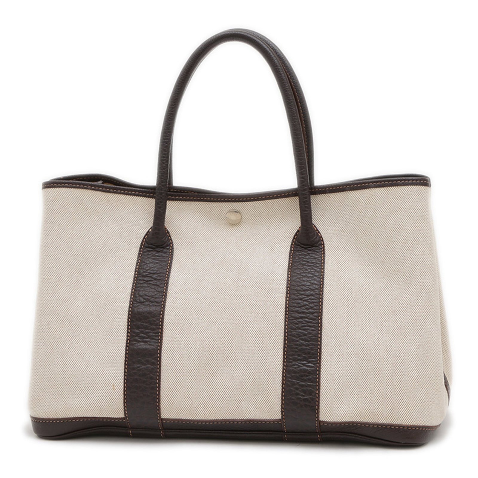 Hermes Garden Party PM 36 Tote Bag Maroon Natural Toile Leather: Hermes Garden Party PM 36 Tote Bag Maroon Natural Toile Leather Introducing the Hermes Garden Party PM 36 Tote Bag, crafted from high-quality Toile leather in a sophisticated maroon and natural color 