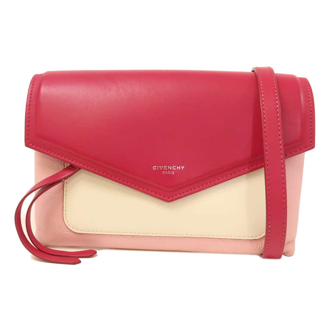 GIVENCHY Duetto Shoulder Bag Red Calfskin Leather GHW: GIVENCHY Duetto Shoulder Bag Red Calfskin Leather GHW The GIVENCHY Duetto Shoulder Bag is crafted from luxurious calfskin leather, showcasing a stunning red exterior that adds a bold touch to any outf