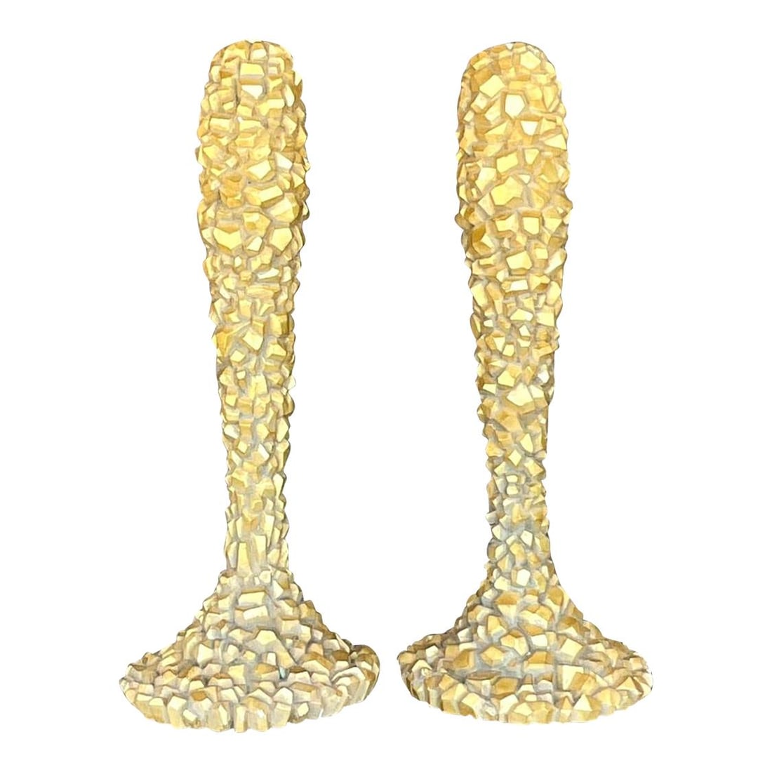 Chic Pair of Vintage Coastal Candlesticks Inspired by Nancy Corzine: Chic Pair of Vintage Coastal Candlesticks Inspired by Nancy Corzine Elevate your home decor with this exquisite pair of vintage coastal textured candlesticks, inspired by the designs of Nancy Corzine.