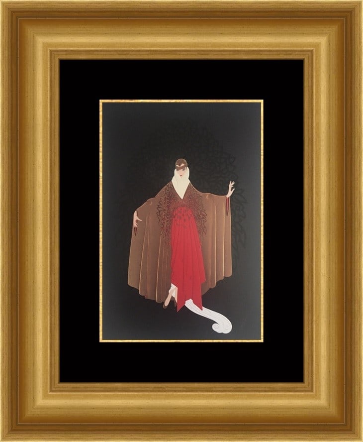 Erte Place de l' Opera Art Deco Custom Framed Print 18 x 21: Erte Place de l' Opera Art Deco Custom Framed Print 18 x 21 This exquisite custom framed print titled "Place de l' Opera" features the iconic artwork by Erte, renowned for his Art Deco style. Measurin