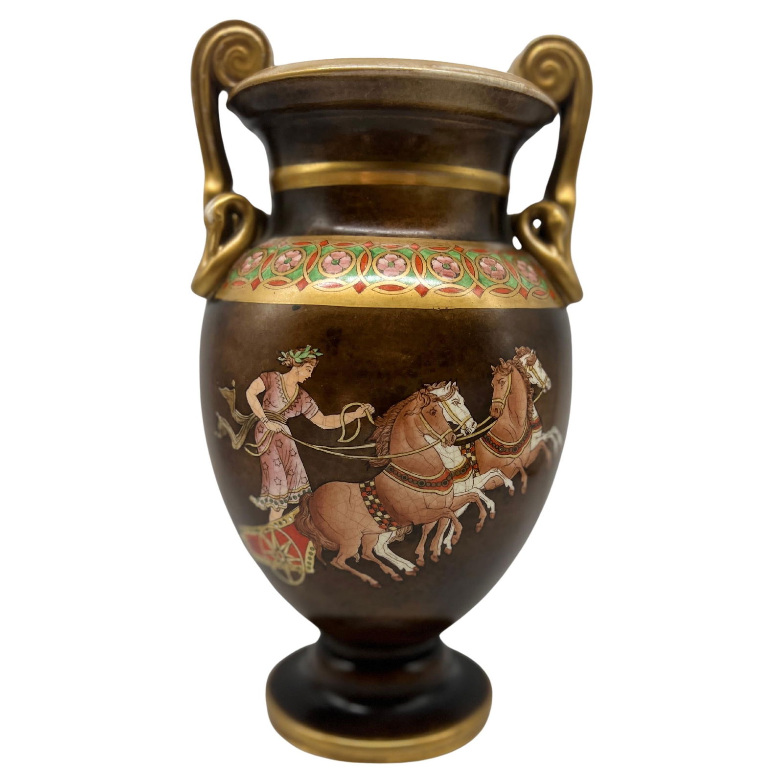 19th Century Grand Tour Roman Revival Amphora Vase After Thomas Hope: 19th Century Grand Tour Roman Revival Amphora Vase After Thomas Hope This exquisite 19th-century amphora-style vase exemplifies Roman Revival design, drawing inspiration from the neoclassical aestheti