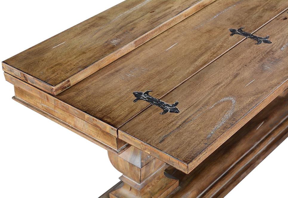 Elegant Tuscan Style Sedona Console Table 72" Solid Wood Beachwood Finish: Elegant Tuscan Style Sedona Console Table 72" Solid Wood Beachwood Finish Introducing the Tuscan Style Sedona Console Table, a stunning piece that combines elegance and functionality. Crafted from sol