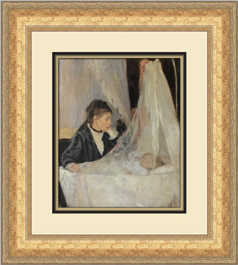 Berthe Morisot The Cat Custom Framed Art Print 19 x 18: Berthe Morisot The Cat Custom Framed Art Print 19 x 18 Add a touch of elegance to your decor with this custom framed print titled 'The Cat' by Berthe Morisot. This medium-sized artwork measures 18 in