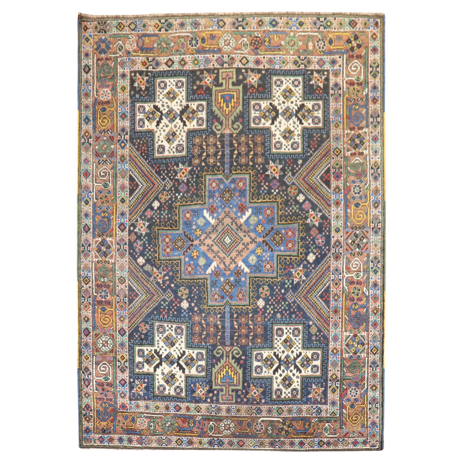 Vintage Sarouk Farahan Wool Accent Rug 62 x 74 Hand-Woven Iran: Vintage Sarouk Farahan Wool Accent Rug 62 x 74 Hand-Woven Iran This vintage navy Persian square accent rug features a traditional Sarouk Farahan style, showcasing intricate designs and rich colors tha