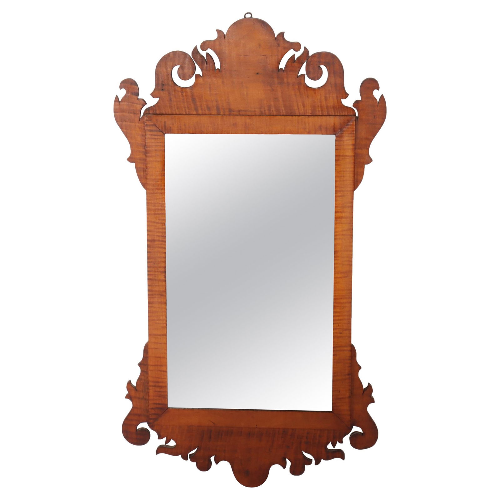 C1930 Antique Federal Chippendale Tiger Maple Mirror by The Elite Antique Shoppe: C1930 Antique Federal Chippendale Tiger Maple Mirror by The Elite Antique Shoppe This exquisite Antique Federal Chippendale Tiger Maple Mirror dates back to circa 1930. It features a finely crafted de