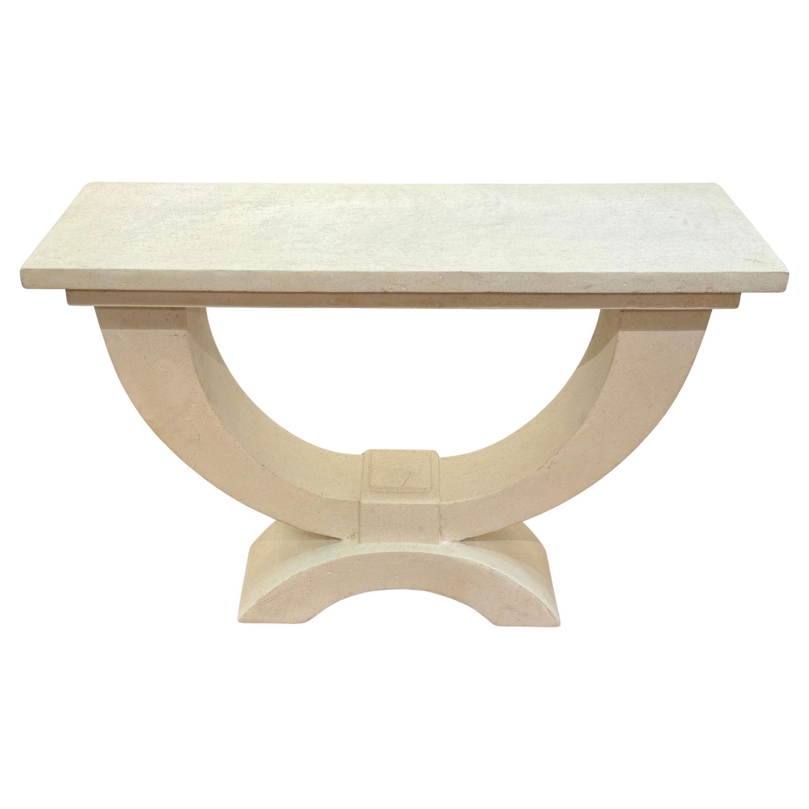 Eclipse Console Table by Paolo Moschino in Plaster Modern Design: Eclipse Console Table by Paolo Moschino in Plaster Modern Design Introducing the Eclipse Console Table in Plaster, designed by Paolo Moschino. This modern, rectangular console table showcases Moschino