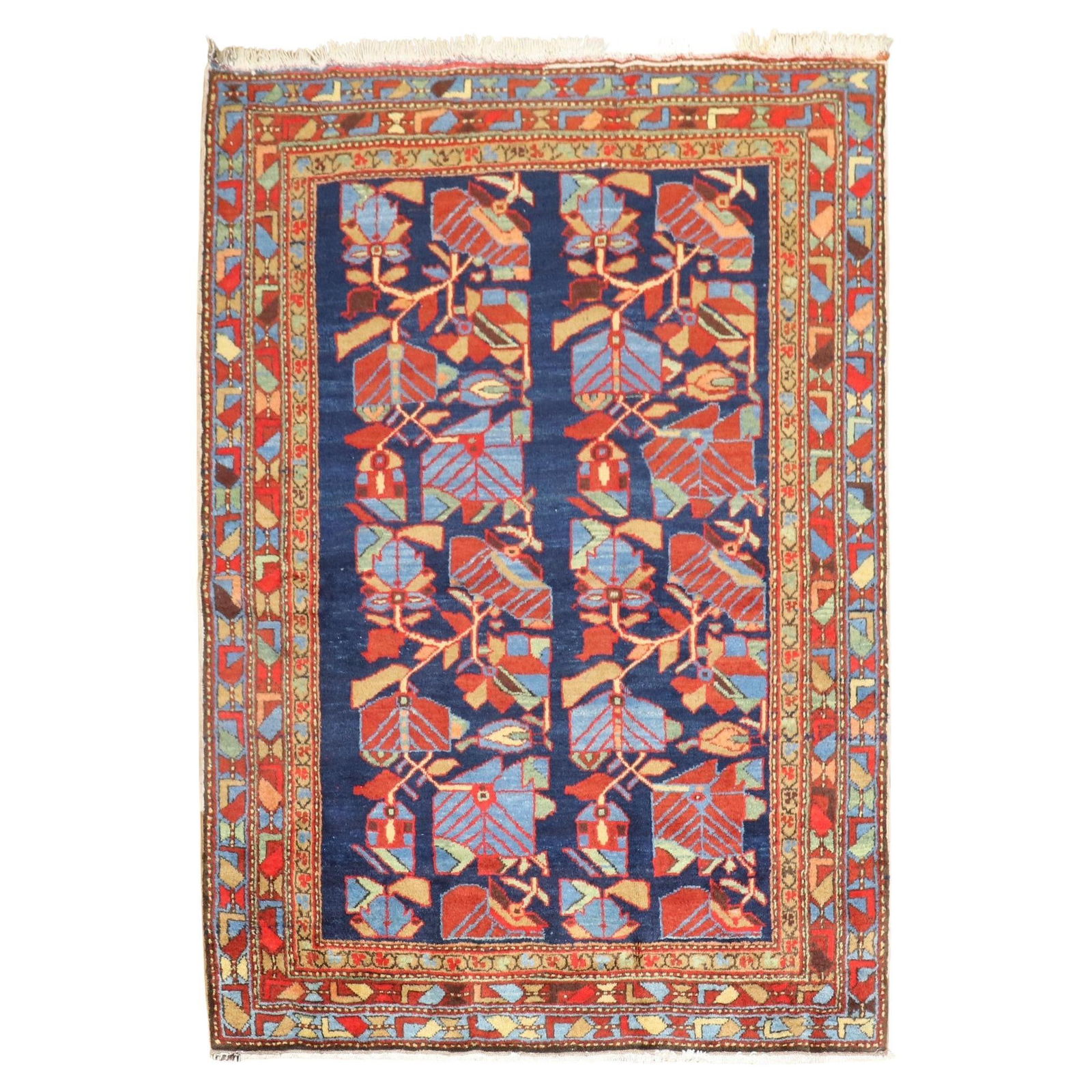 Vibrant Hand-Woven Sarouk Farahan Persian Rug 4' x 5'6": Vibrant Hand-Woven Sarouk Farahan Persian Rug 4' x 5'6" This vibrant vintage Northwest Persian rug showcases the exquisite craftsmanship typical of the Sarouk Farahan style. Hand-woven with high-quali
