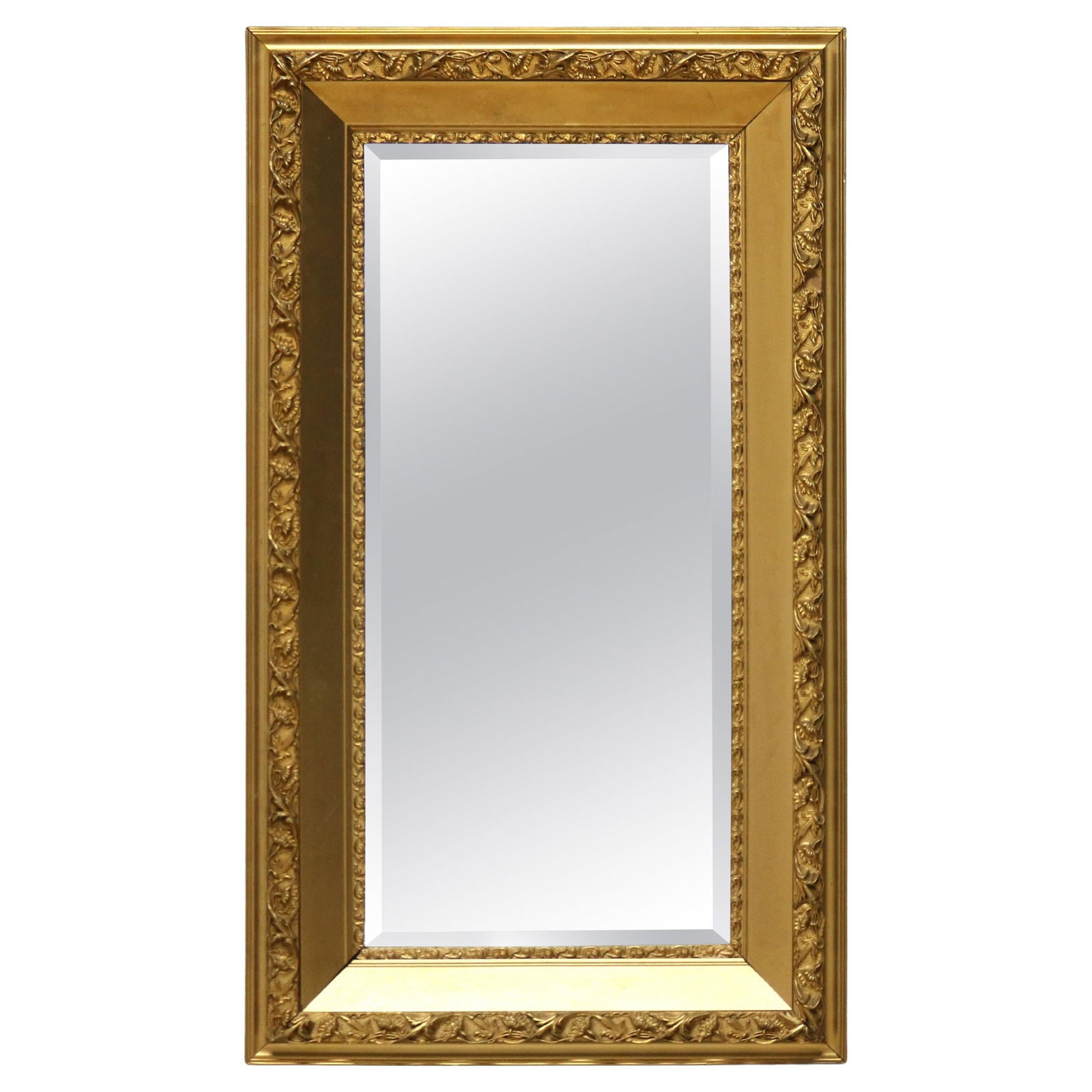Antique Floral Giltwood Mirror C1930 51x29 Inch Decorative Frame: Antique Floral Giltwood Mirror C1930 51x29 Inch Decorative Frame This exquisite antique mirror features a beautifully carved giltwood frame adorned with floral motifs, dating back to circa 1930. The i