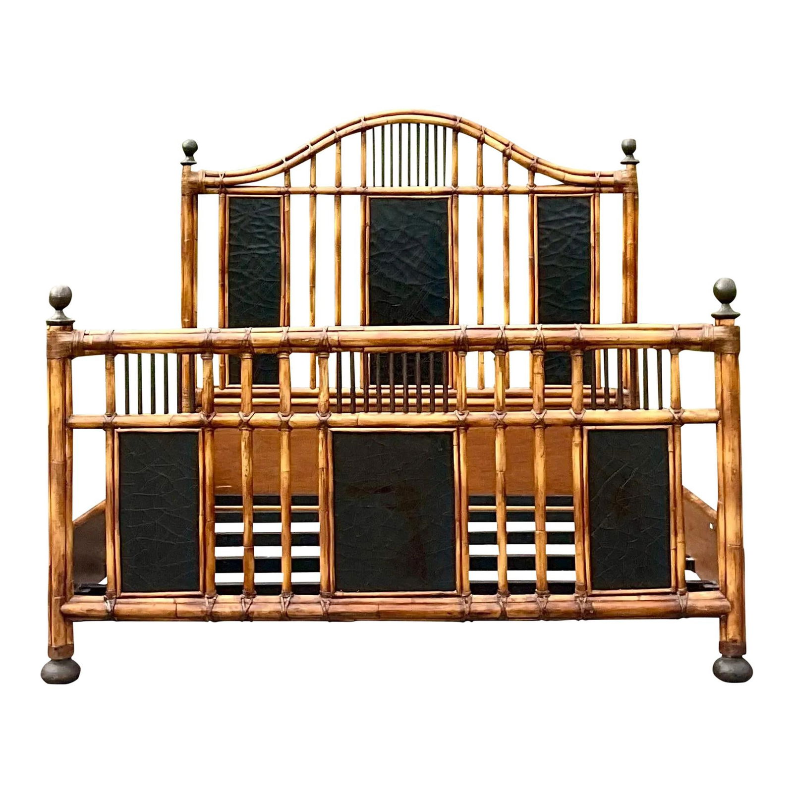Baker Milling Road Coastal Queen Bed Frame Rattan Chocolate Vintage: Baker Milling Road Coastal Queen Bed Frame Rattan Chocolate Vintage This exquisite vintage Coastal Queen bed frame, crafted by the renowned Baker Milling Road, showcases beautiful bent rattan compleme
