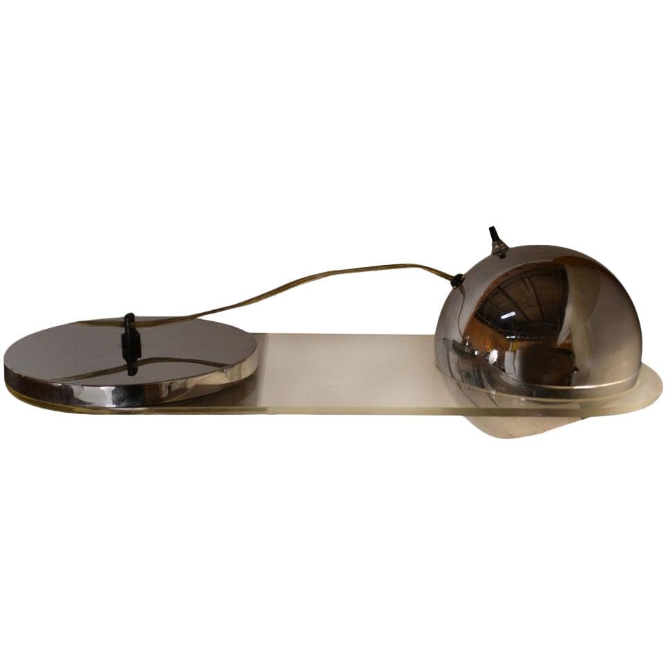 Raymor Modernist Chrome Lucite Piano Lamp No. 7 9 x 9 x 2.75: Raymor Modernist Chrome Lucite Piano Lamp No. 7 9 x 9 x 2.75 This Modernist Piano Lamp by Raymor features an unusual design that stands out in the Modernist style. Made from lucite and chrome, it incl