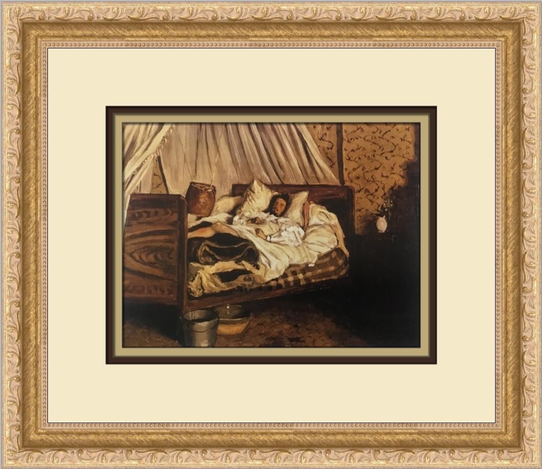 Frederic Bazille The Improvised Ambulance Custom Framed Art Print: Frederic Bazille The Improvised Ambulance Custom Framed Art Print This stunning custom framed print, titled 'The Improvised Ambulance,' showcases the artistic vision of Frederic Bazille. Created in 19