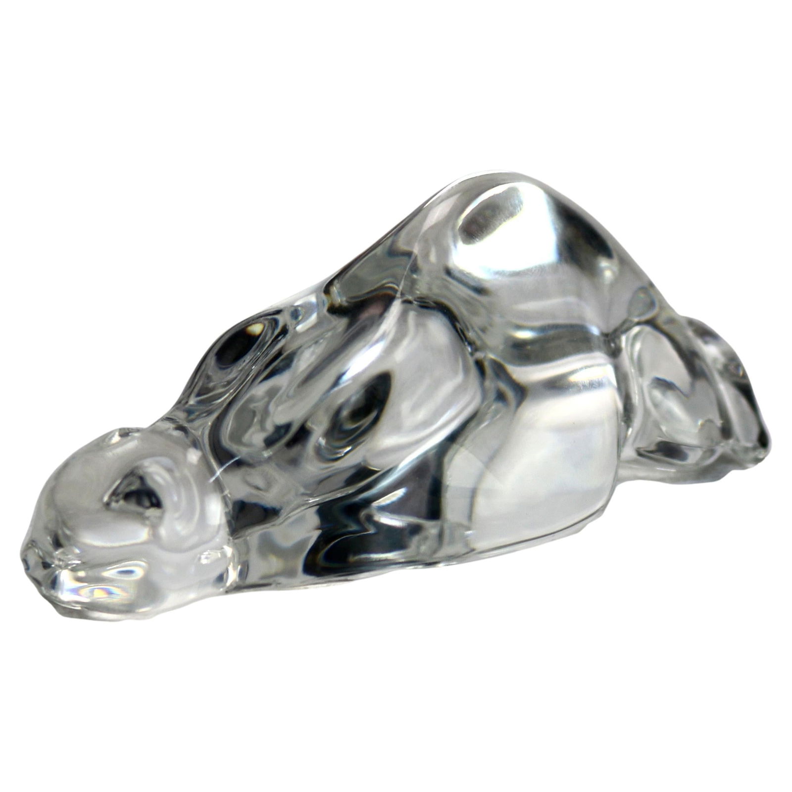 Mid-Century Vintage Steuben Art Glass Crouching Cat Sculpture Signed c1950: Mid-Century Vintage Steuben Art Glass Crouching Cat Sculpture Signed c1950 This vintage Steuben art glass sculpture features a beautifully crafted design of a crouching cat, signed and dating back to