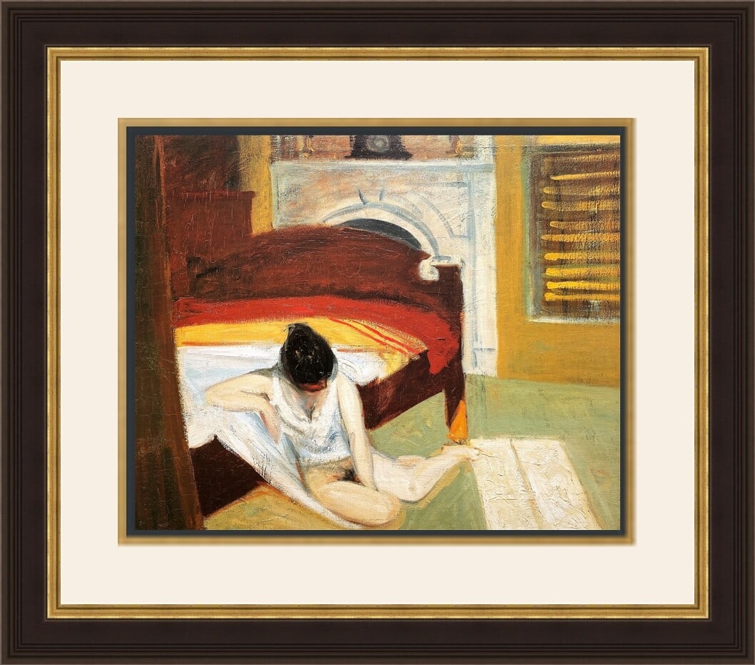 Edward Hopper Summer Interior Custom Framed Lithograph 23 x 26 Art Print: Edward Hopper Summer Interior Custom Framed Lithograph 23 x 26 Art Print This custom gallery framed print features Edward Hopper's iconic work, "Summer Interior." The piece is beautifully matted and f