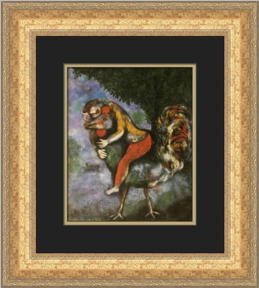 Marc Chagall The Rooster Custom Framed Print 18 x 17 Expressionism Art: Marc Chagall The Rooster Custom Framed Print 18 x 17 Expressionism Art This exquisite custom framed print features the iconic artwork 'The Rooster' by renowned artist Marc Chagall. Created in 1984, th