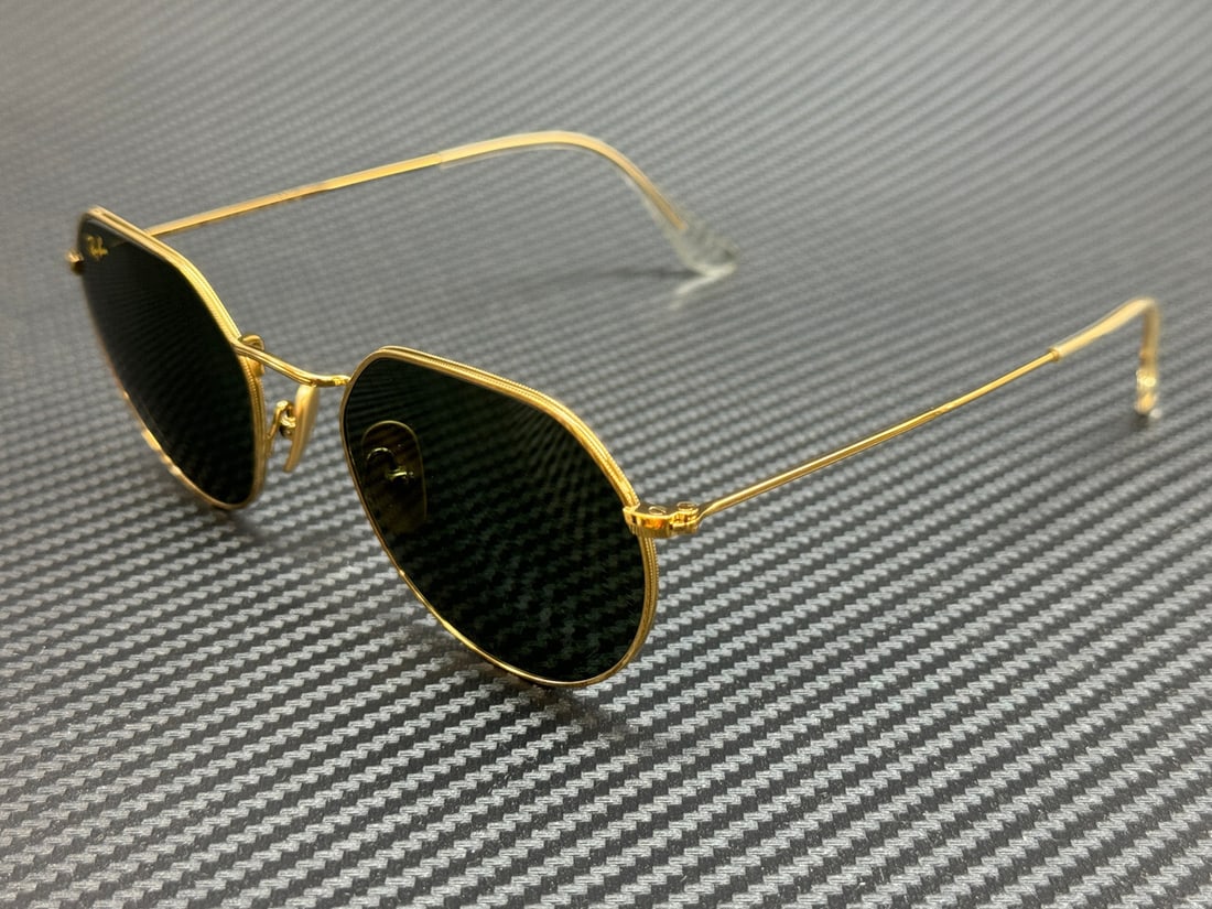 Ray-Ban RB8165 Legend Gold Titanium Green Lenses Sunglasses: Ray-Ban RB8165 Legend Gold Titanium Green Lenses Sunglasses Elevate your style with these Ray-Ban RB8165 sunglasses, featuring a striking Legend Gold Titanium frame complemented by green lenses. These