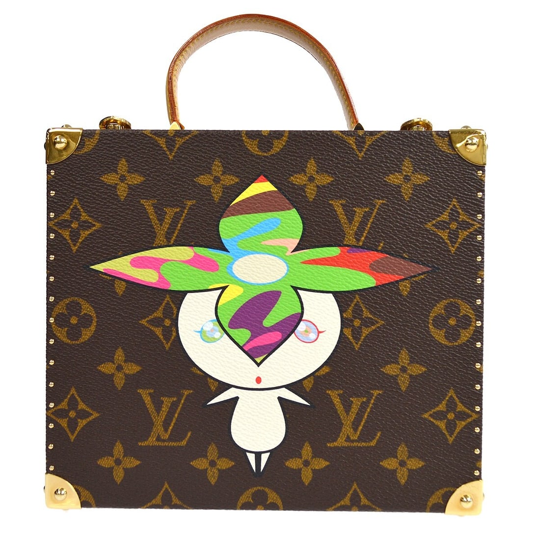 Louis Vuitton Takashi Murakami Flower Hat Man Jewelry Box Limited Edition: Louis Vuitton Takashi Murakami Flower Hat Man Jewelry Box Limited Edition This stunning Louis Vuitton Flower Hat Man Jewelry Box, designed by Takashi Murakami, features an iconic Monogram pattern that