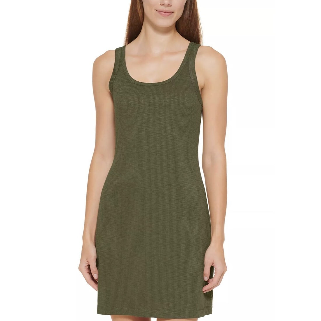 DKNY Olive Green Ribbed Swimwear Dress Cover Up Size M: DKNY Olive Green Ribbed Swimwear Dress Cover Up Size M Step into summer with this DKNY Ribbed Swimwear Dress Cover Up in a stylish olive green. Designed for regular sizing, this cover-up features a cl