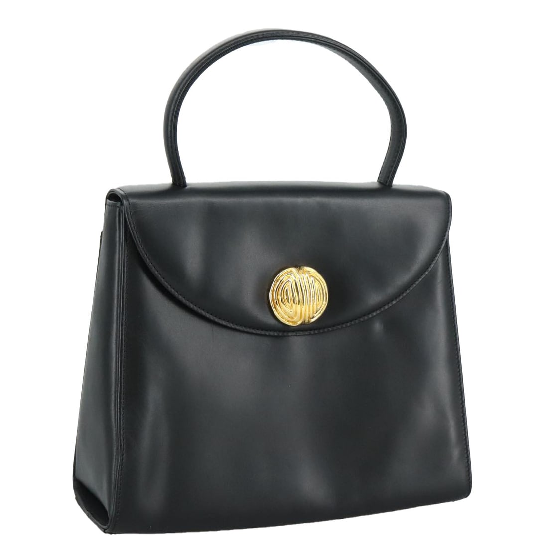 GIVENCHY Black Leather Hand Bag with Gold Accents Auth yk16736: GIVENCHY Black Leather Hand Bag with Gold Accents Auth yk16736 This GIVENCHY handbag combines luxury and style with its exquisite black leather exterior accented by gold details. Perfect for day-to-ni