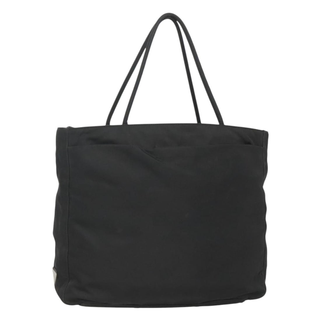 PRADA Black Silver Nylon Hand Bag Made in Italy: PRADA Black Silver Nylon Hand Bag Made in Italy This PRADA hand bag showcases an elegant design crafted from durable nylon, featuring a chic black and silver color scheme. With approximate dimensions