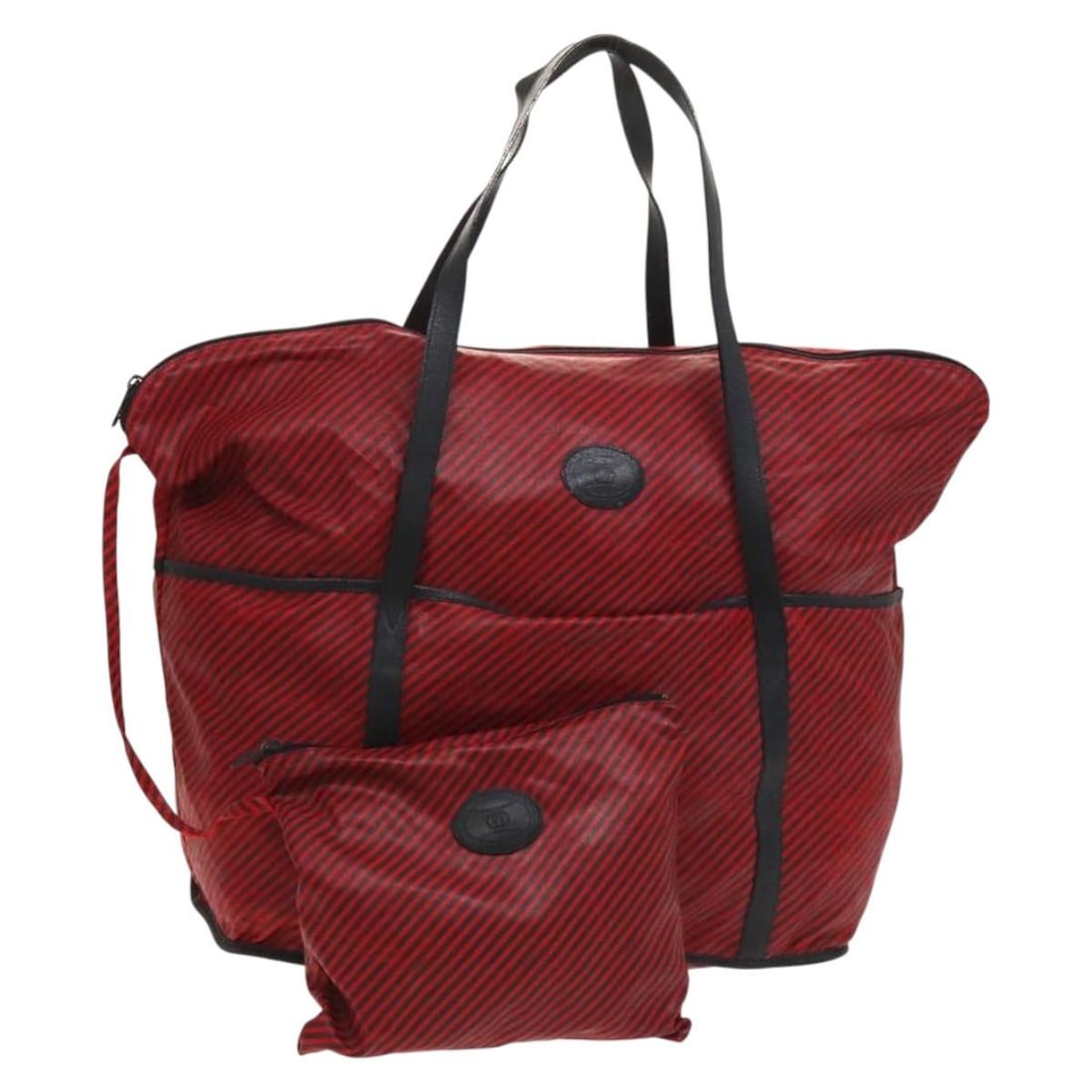 GUCCI Red Black Nylon Shoulder Bag with 15 Inch Strap Drop: GUCCI Red Black Nylon Shoulder Bag with 15 Inch Strap Drop This stylish GUCCI shoulder bag combines functionality with a chic design. Crafted from durable nylon, it features a striking red and black e