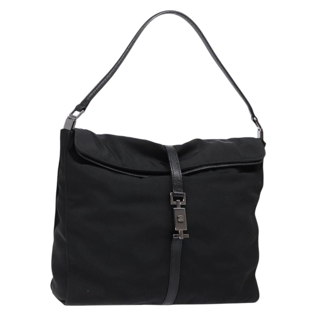 GUCCI Jackie Shoulder Bag Black Nylon 001 5355 Authentic: GUCCI Jackie Shoulder Bag Black Nylon 001 5355 Authentic Elevate your accessory collection with this GUCCI Jackie Shoulder Bag, crafted from durable nylon in a classic black finish. This stylish shoul