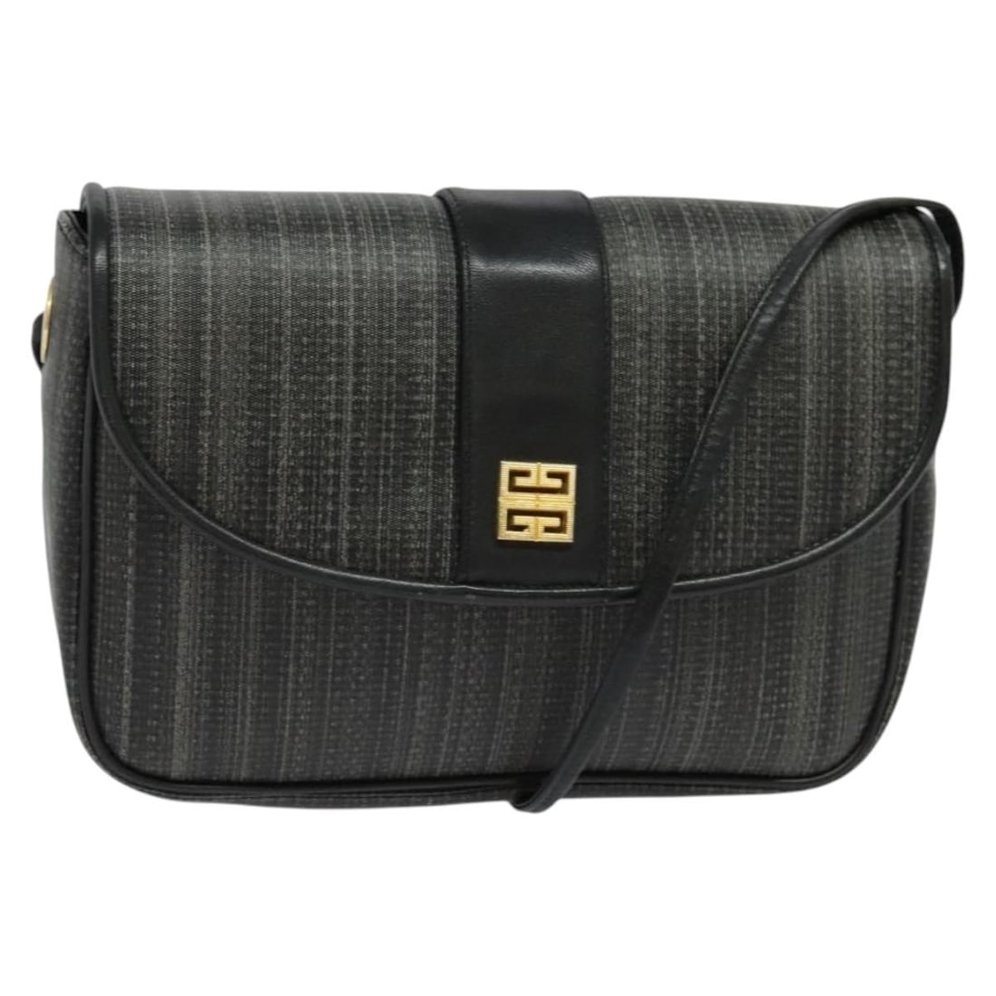 GIVENCHY Black Gold PVC Leather Shoulder Bag Auth am8890: GIVENCHY Black Gold PVC Leather Shoulder Bag Auth am8890 This GIVENCHY shoulder bag combines sleek style with practicality. Crafted from durable PVC leather, it features a sophisticated black and gold