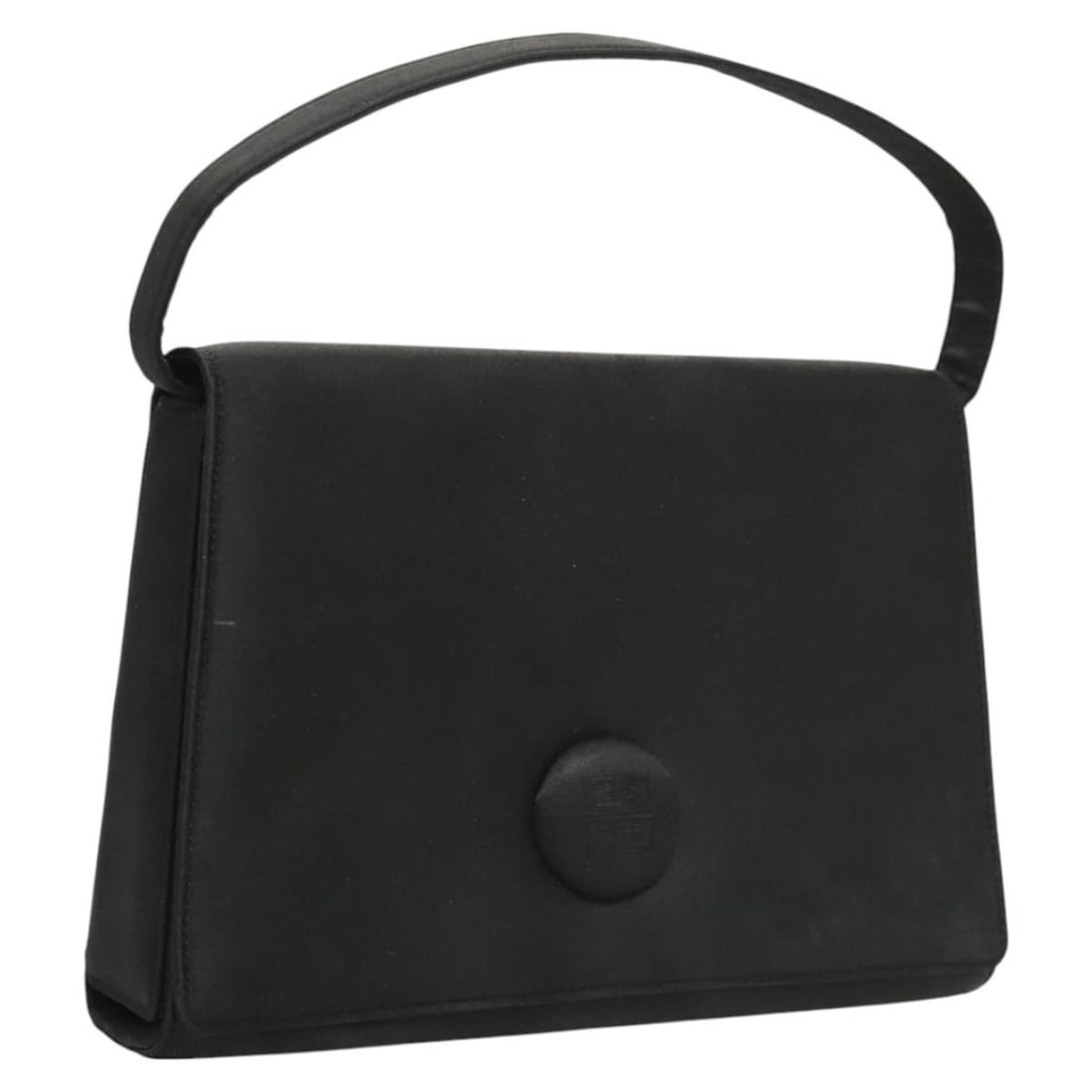 GIVENCHY Black Nylon Hand Bag with 5.5 Inch Handle Drop: GIVENCHY Black Nylon Hand Bag with 5.5 Inch Handle Drop This GIVENCHY hand bag combines functionality and style in a sleek black nylon design. With dimensions of approximately 9.4 inches in length, 6.