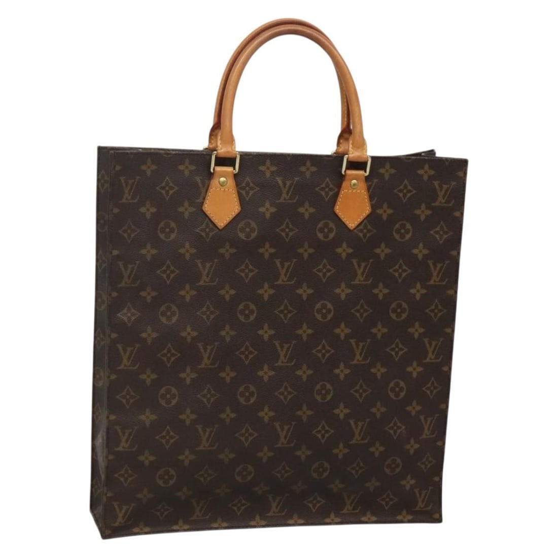 Authentic LOUIS VUITTON Monogram Sac Plat Hand Bag M51140 France: Authentic LOUIS VUITTON Monogram Sac Plat Hand Bag M51140 France This authentic LOUIS VUITTON Monogram Sac Plat Hand Bag is a timeless accessory that showcases the brand's iconic monogram canvas. Meas