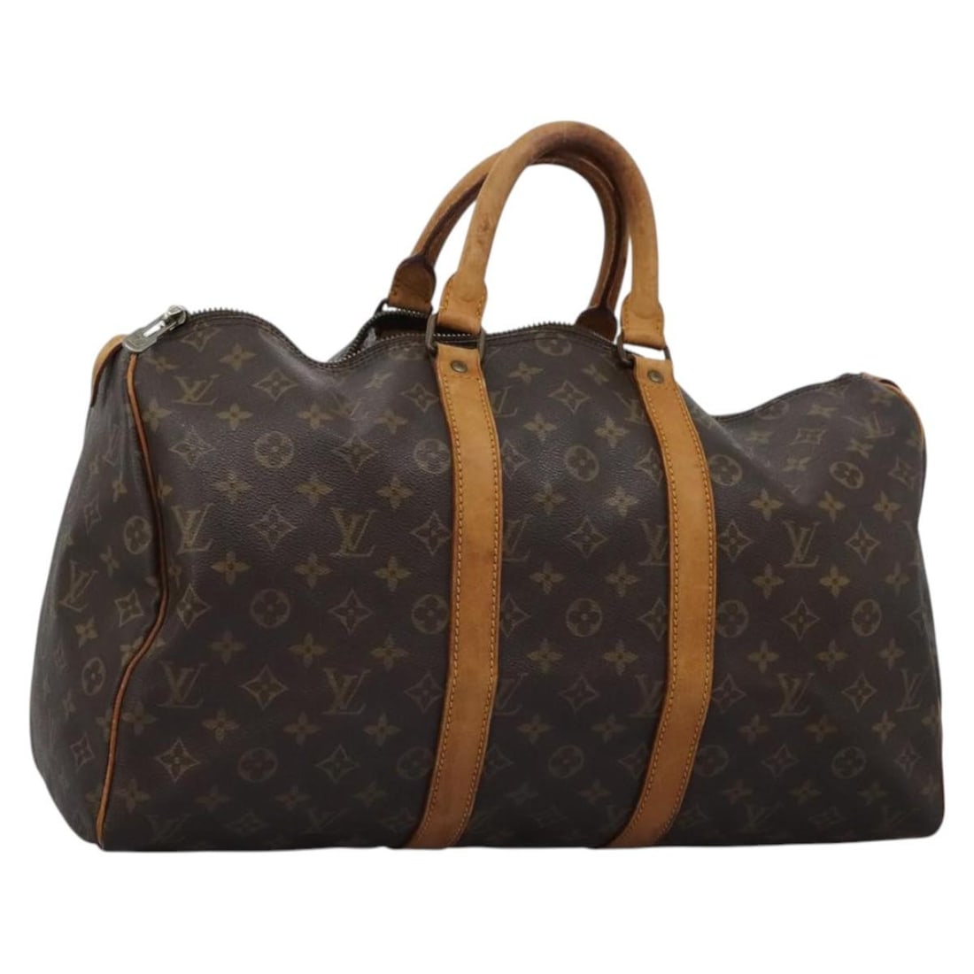LOUIS VUITTON Monogram Keepall 45 Boston Bag M41428 Authentic France: LOUIS VUITTON Monogram Keepall 45 Boston Bag M41428 Authentic France This authentic LOUIS VUITTON Monogram Keepall 45 Boston Bag (M41428) is a stylish and practical travel companion. Crafted from dura