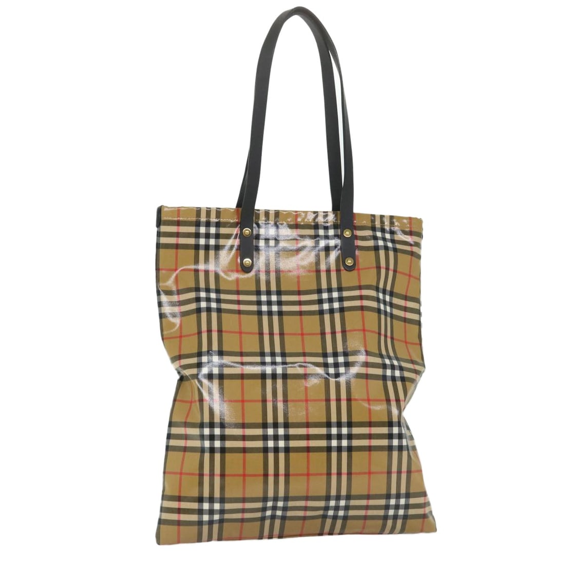 Burberry Nova Check Tote Bag Coated Canvas Beige Black Made in Italy: Burberry Nova Check Tote Bag Coated Canvas Beige Black Made in Italy This Burberry Nova Check Tote Bag is crafted from durable coated canvas in an elegant beige and black color scheme, making it a sty