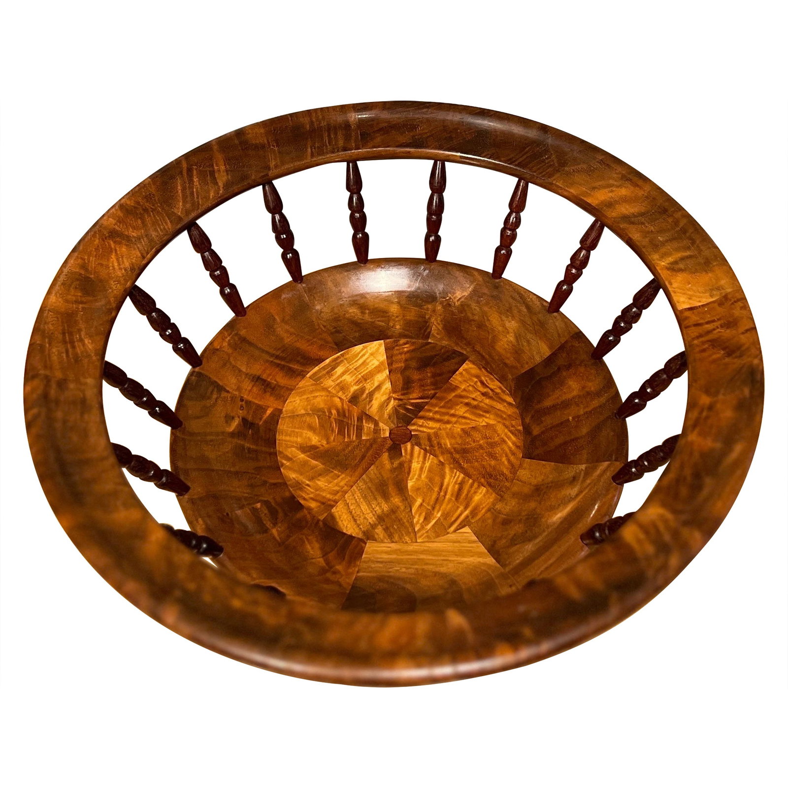 Signed Black Walnut Blood Wood Studio Turned Fruit Bowl 11.25": Signed Black Walnut Blood Wood Studio Turned Fruit Bowl 11.25" This exquisite hand-turned fruit bowl showcases the natural beauty of Black Walnut and Blood Wood. Crafted in the United States, this stu