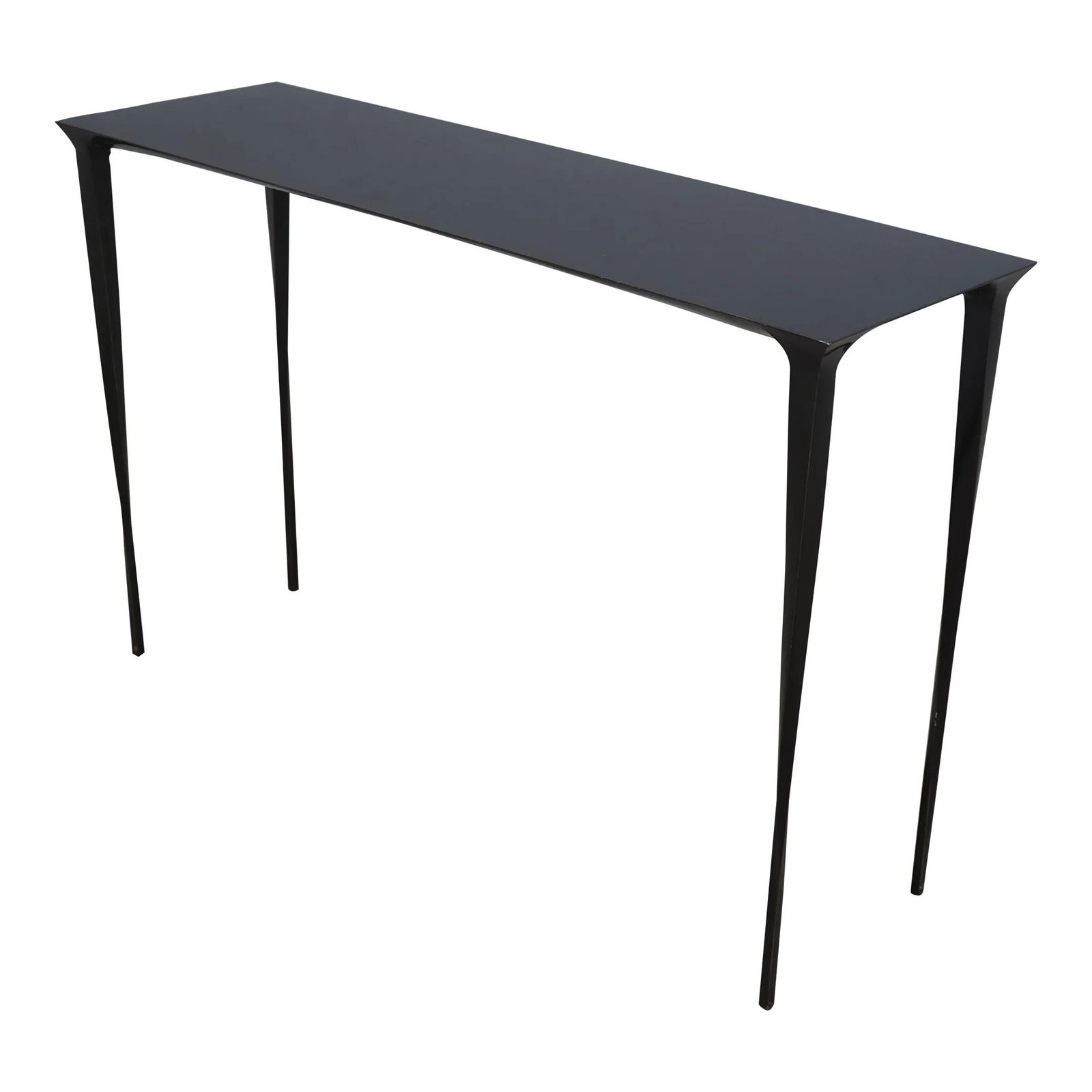 Paul Evans Style Iron Console Table with Spiral Legs: Paul Evans Style Iron Console Table with Spiral Legs This stunning Studio Modern Design Iron Console Table showcases a unique blend of style and craftsmanship, reminiscent of the work of Paul Evans. C