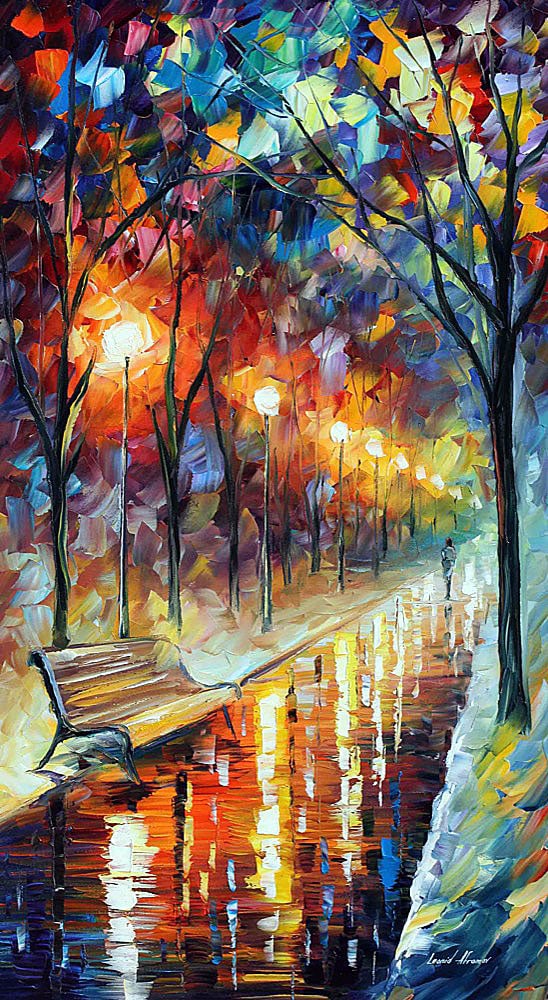Warm Winter In The Park Limited Edition 1/25 by Leonid Afremov: Warm Winter In The Park Limited Edition 1/25 by Leonid Afremov "Warm Winter In The Park" is a captivating limited edition giclee artwork hand-painted by Leonid Afremov, numbered 1 of 25. This exquisit