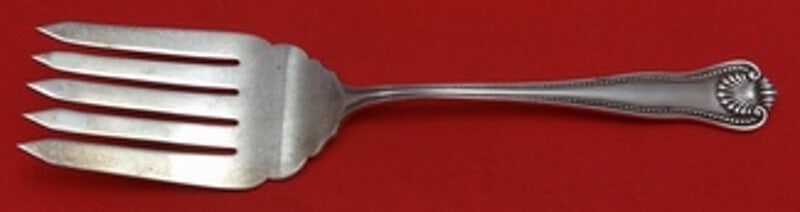 Frank Smith Newport Shell Sterling Silver 5-Tine Fish Serving Fork 9 5/8": Frank Smith Newport Shell Sterling Silver 5-Tine Fish Serving Fork 9 5/8" Experience timeless elegance with this Newport Shell fish serving fork by Frank Smith. Crafted from high-quality sterling silv
